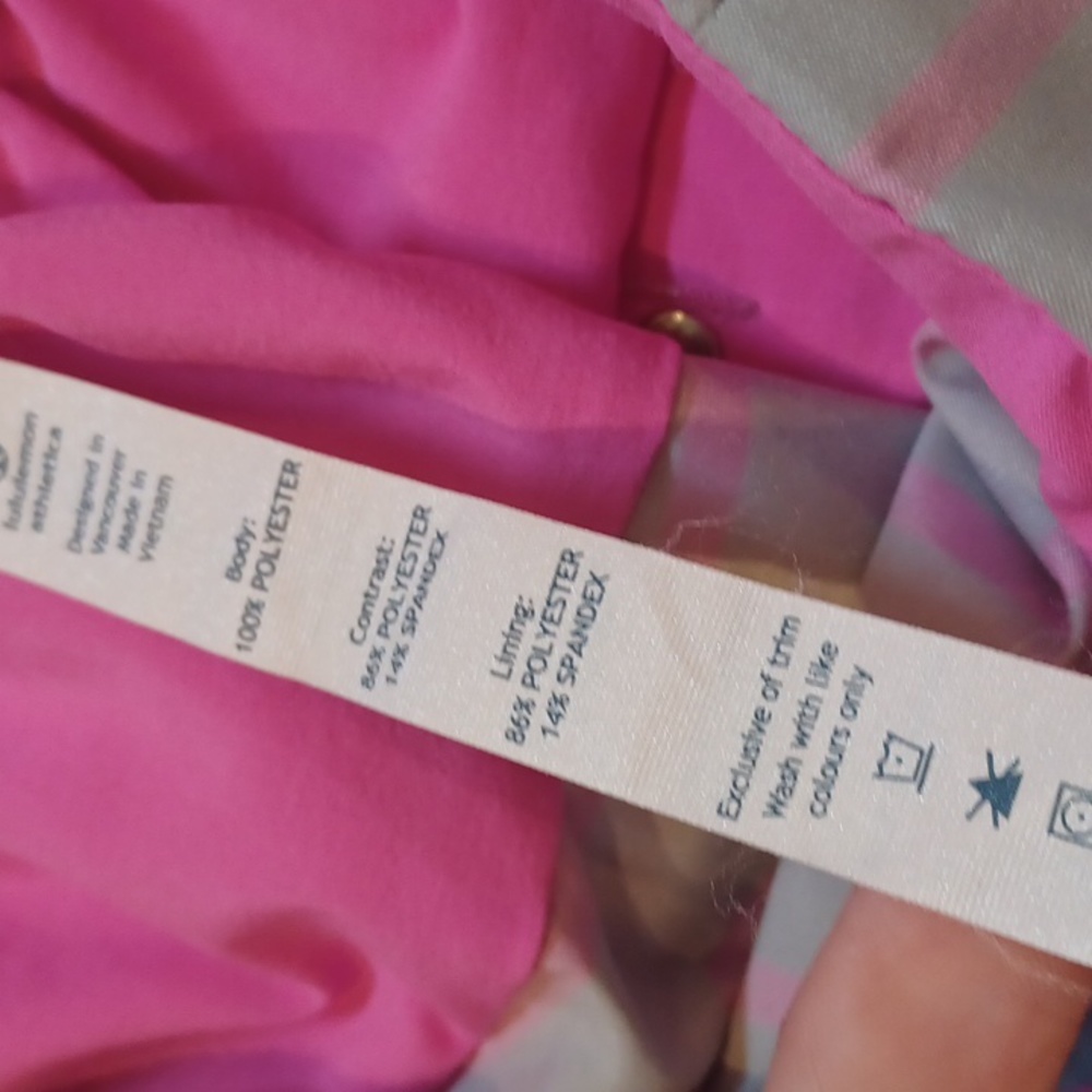 Lululemon Gray/Pink Striped Drawstring Cuffed Shorts - Picture 7 of 9